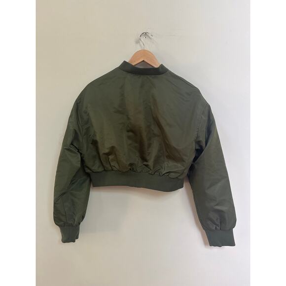 Anthropologie Pilcro Cropped Bomber Jacket
olive green pockets zip snap Small - Picture 5 of 5